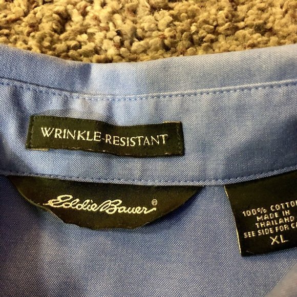 Eddie Bauer Wrinkle Resistant Blouse Womens XL Used Blue - Picture 6 of 12